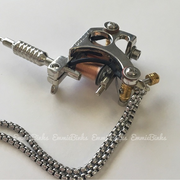 New Stainless Steel Dimensional Tattoo Machine Pendant Necklace | Tattoo Machine - Picture 12 of 15